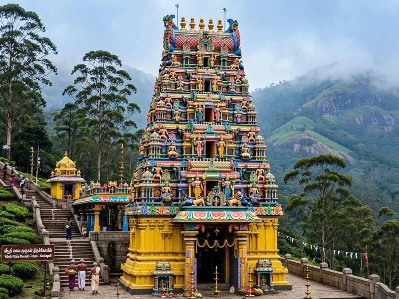 Colourful gopuram of the Vibhuti Malai Murugan Temple